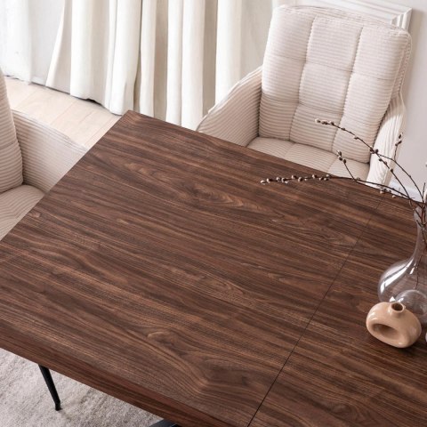 Stół HAMPTON Rozkładany 160-240 cm Orzech/Czarny