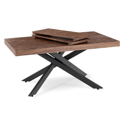 Stół HAMPTON Rozkładany 160-240 cm Orzech/Czarny