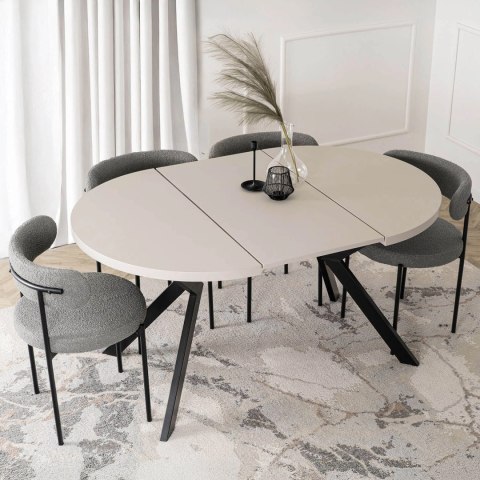 Stół LUKAS Rozkładany 100-250 cm Kaszmir/Czarny