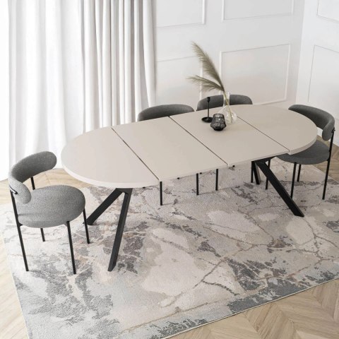 Stół LUKAS Rozkładany 100-250 cm Kaszmir/Czarny