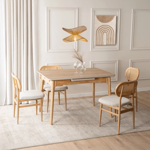 Stół SAMER Rozkładany Ceramiczny 120-160 cm Dąb