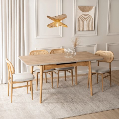 Stół SAMER Rozkładany Ceramiczny 120-160 cm Dąb