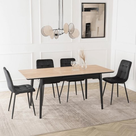 Stół SAMER Rozkładany Ceramiczny 138-178 cm Dąb/Czarny