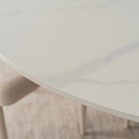 Stół SANDER 89 cm Ceramiczny Biały/Kaszmir