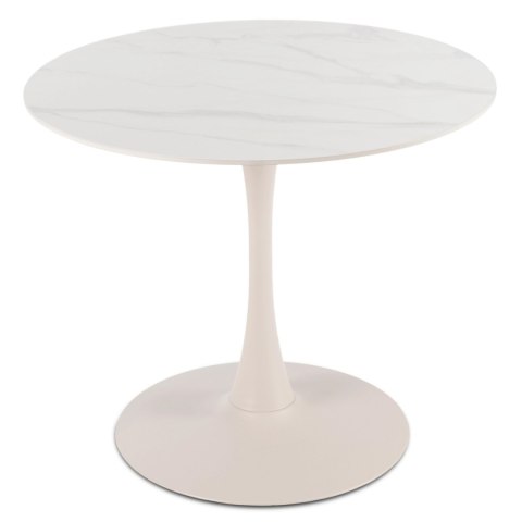 Stół SANDER 89 cm Ceramiczny Biały/Kaszmir