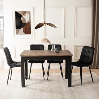 Stół SKUBI Rozkładany 120-160 cm Orzech/Czarny