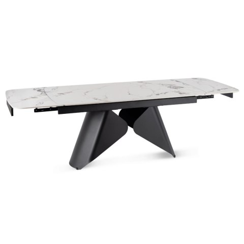 Stół VERONA Ceramiczny Rozkładany 160-240 cm Biały Marmur/Czarny