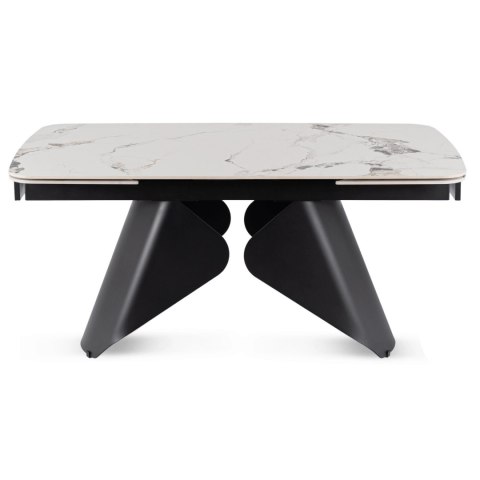 Stół VERONA Ceramiczny Rozkładany 160-240 cm Biały Marmur/Czarny