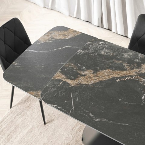 Stół VERONA Ceramiczny Rozkładany 160-240 cm Czarny Marmur/Czarny