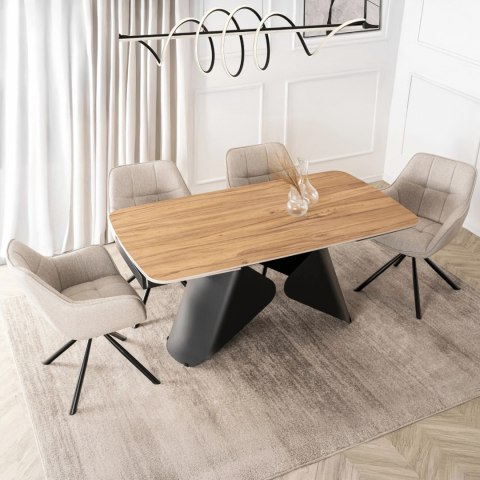 Stół VERONA Ceramiczny Rozkładany 160-240 cm Dąb/Czarny