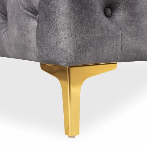 Fotel Wypoczynkowy SORRENTO 1S Szary Welurowy Nowoczesny Glamour