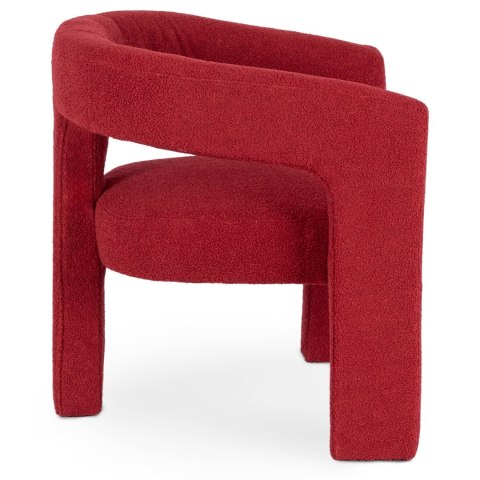 Fotel Wypoczynkowy do Salonu LILLE Bordowy Boucle Nowoczesny