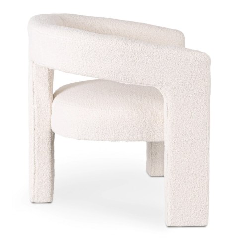 Fotel Wypoczynkowy do Salonu LILLE Kremowy Boucle Nowoczesny