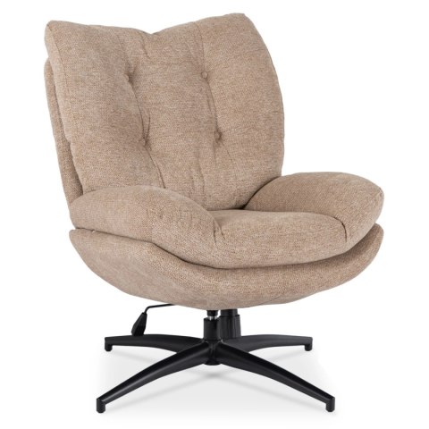 Fotel Wypoczynkowy Obrotowy FREMONT z Podnóżkiem Beżowy Nowoczesny