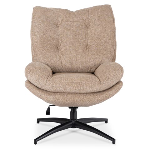 Fotel Wypoczynkowy Obrotowy FREMONT z Podnóżkiem Beżowy Nowoczesny