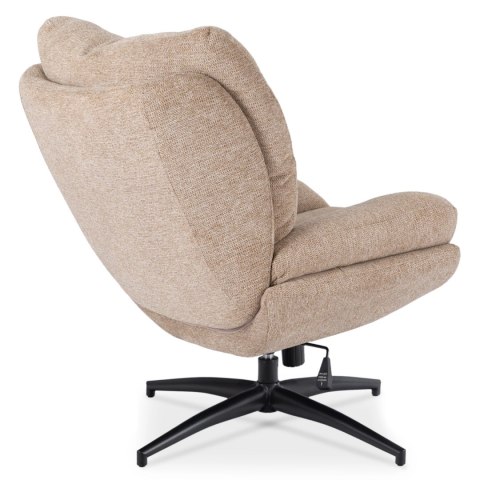 Fotel Wypoczynkowy Obrotowy FREMONT z Podnóżkiem Beżowy Nowoczesny