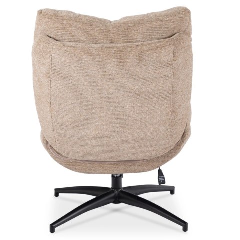 Fotel Wypoczynkowy Obrotowy FREMONT z Podnóżkiem Beżowy Nowoczesny