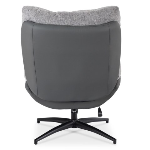 Fotel Wypoczynkowy Obrotowy FREMONT z Podnóżkiem Szary/Czarny