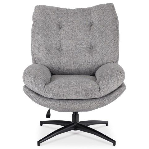 Fotel Wypoczynkowy Obrotowy FREMONT z Podnóżkiem Szary/Czarny Nowoczesny