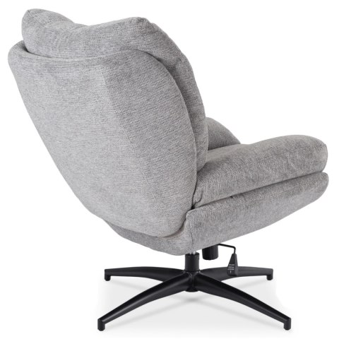 Fotel Wypoczynkowy Obrotowy FREMONT z Podnóżkiem Szary/Czarny Nowoczesny