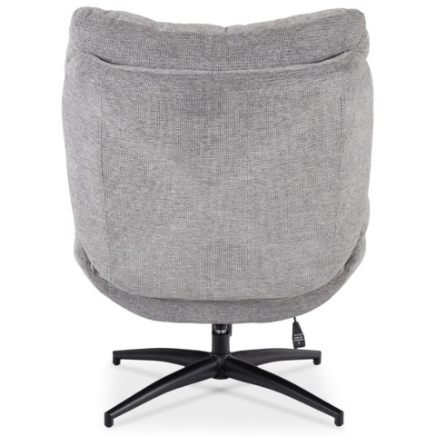 Fotel Wypoczynkowy Obrotowy FREMONT z Podnóżkiem Szary/Czarny Nowoczesny