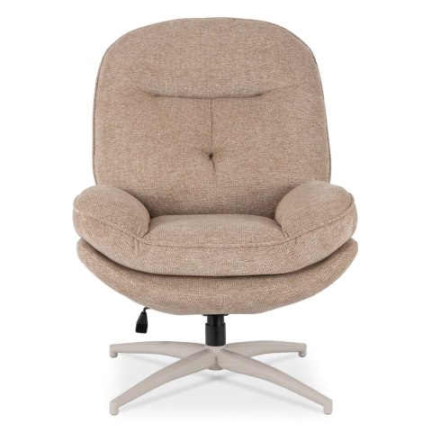 Fotel Wypoczynkowy Obrotowy MESA do Salonu Beżowy Nowoczesny