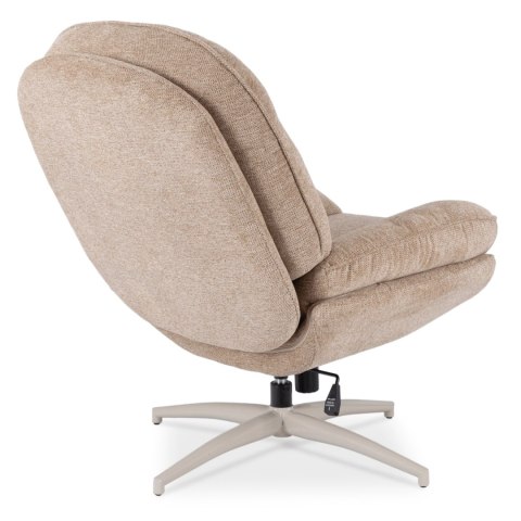 Fotel Wypoczynkowy Obrotowy MESA do Salonu Beżowy Nowoczesny