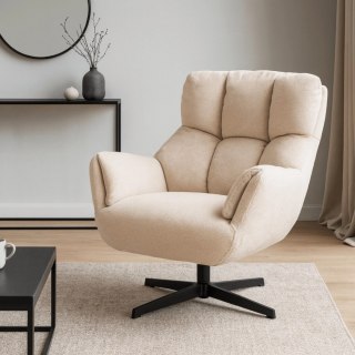 Fotel Wypoczynkowy Obrotowy REAL Kremowy