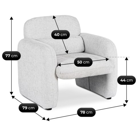 Fotel Wypoczynkowy do Salonu TOGO Szary Nowoczesny