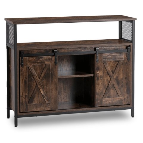 Komoda ARLO 100 cm z Półkami Dąb Rustykalny/Czarny Loftowa