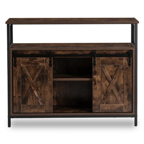 Komoda ARLO 100 cm z Półkami Dąb Rustykalny/Czarny Loftowa