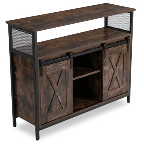 Komoda ARLO 100 cm z Półkami Dąb Rustykalny/Czarny Loftowa