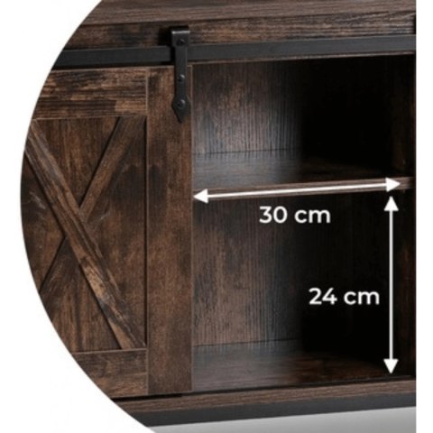 Komoda ARLO 100 cm z Półkami Dąb Rustykalny/Czarny Loftowa