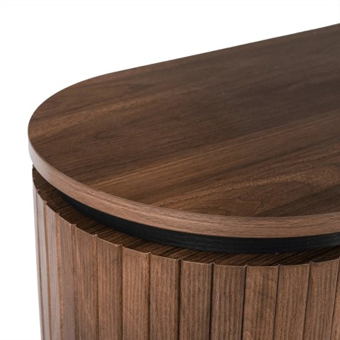 Komoda do Salonu BECK 200 cm Orzech Czterodrzwiowa Ryflowana Nowoczesna