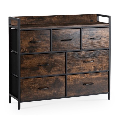 Komoda z Szufladami HUDSON 98 cm Dąb Rustykalny/Czarny Loftowa