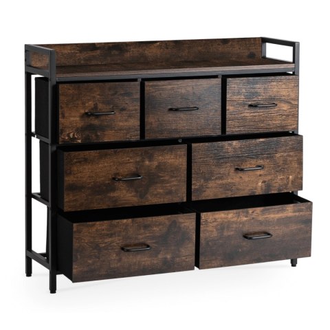 Komoda z Szufladami HUDSON 98 cm Dąb Rustykalny/Czarny Loftowa