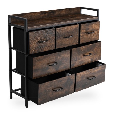 Komoda z Szufladami HUDSON 98 cm Dąb Rustykalny/Czarny Loftowa