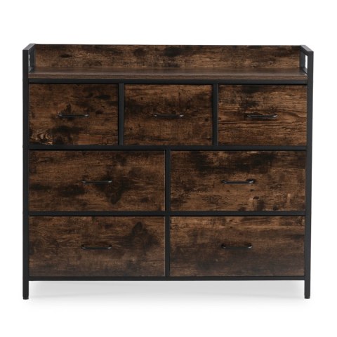 Komoda z Szufladami HUDSON 98 cm Dąb Rustykalny/Czarny Loftowa