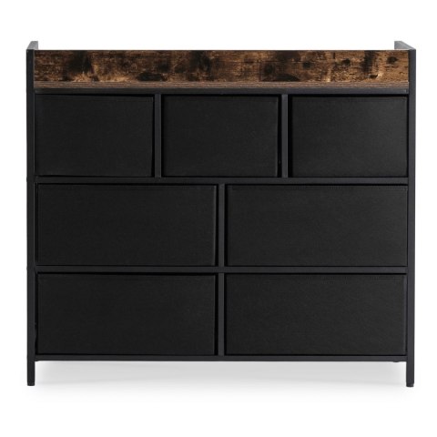 Komoda z Szufladami HUDSON 98 cm Dąb Rustykalny/Czarny Loftowa