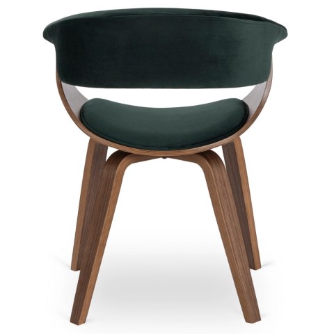 Krzesło GARY Welurowe Zielone/Orzech