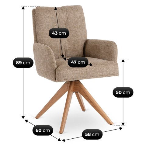 Krzesło Obrotowe BIANCO Brązowe