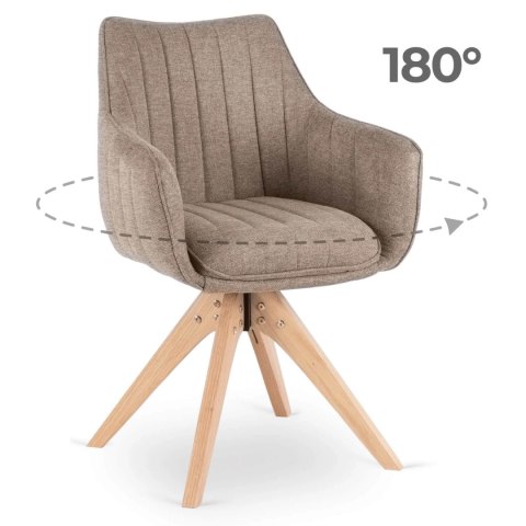 Krzesło Tapicerowane Obrotowe do Salonu LEMON Beżowe Nowoczesne Skandynawskie