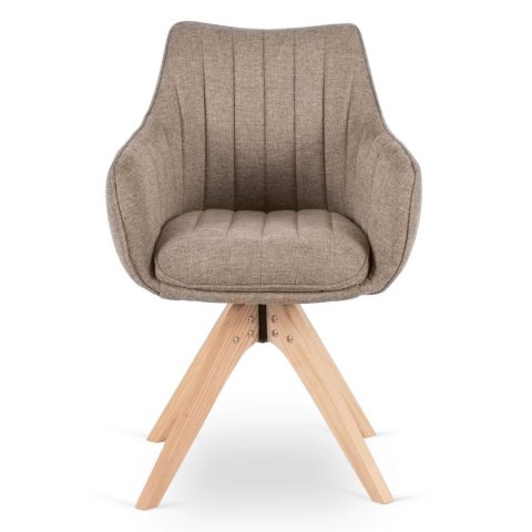 Krzesło Tapicerowane Obrotowe do Salonu LEMON Beżowe Nowoczesne Skandynawskie