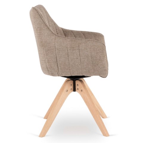 Krzesło Tapicerowane Obrotowe do Salonu LEMON Beżowe Nowoczesne Skandynawskie