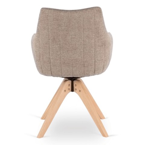 Krzesło Tapicerowane Obrotowe do Salonu LEMON Beżowe Nowoczesne Skandynawskie