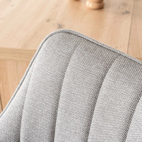 Krzesło Tapicerowane Obrotowe do Salonu LEMON Szare Nowoczesne Skandynawskie