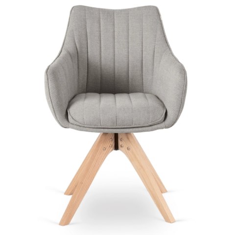 Krzesło Tapicerowane Obrotowe do Salonu LEMON Szare Nowoczesne Skandynawskie