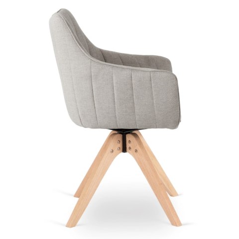 Krzesło Tapicerowane Obrotowe do Salonu LEMON Szare Nowoczesne Skandynawskie