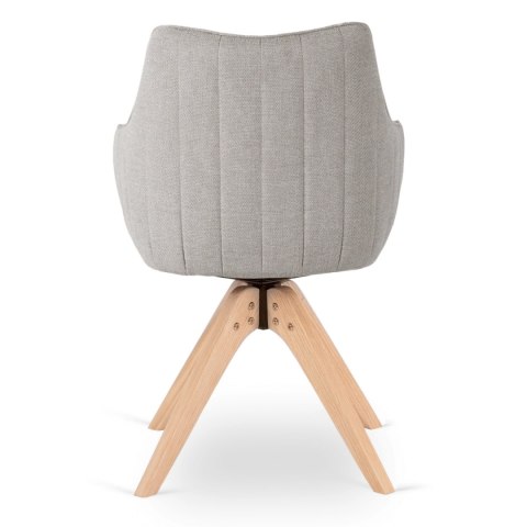 Krzesło Tapicerowane Obrotowe do Salonu LEMON Szare Nowoczesne Skandynawskie