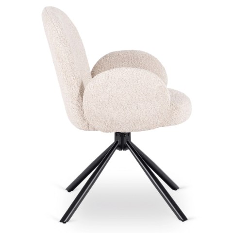 Krzesło Tapicerowane Obrotowe do Salonu MUSSO Beżowe Nowoczesne